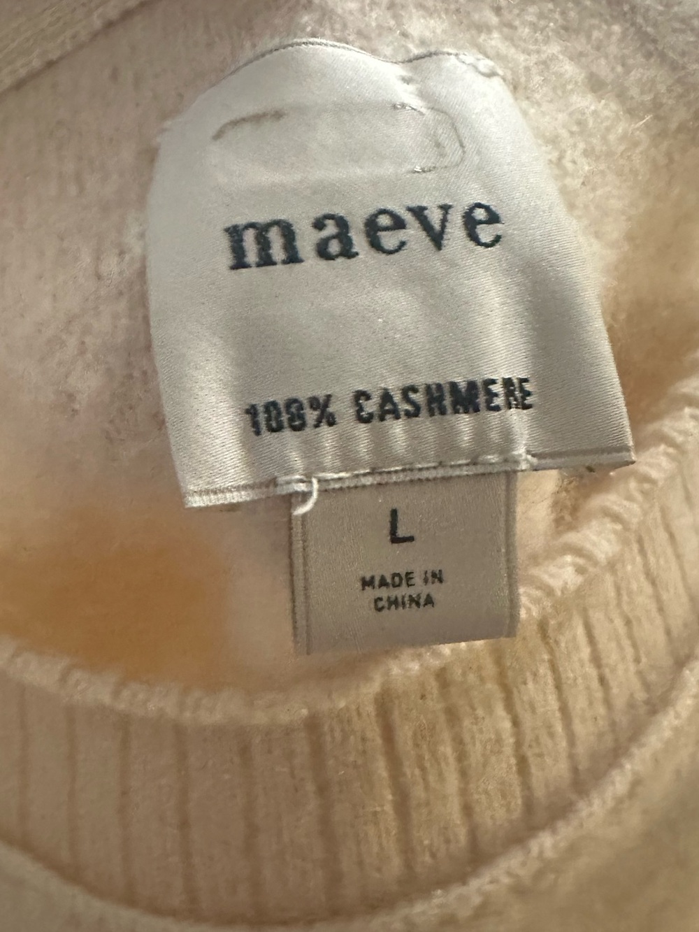 Maeve 100% Cashmere Striped Cropped Sweater Large Cream/Black Anthropologie - Picture 2 of 13
